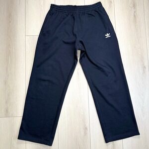 Adidas Originals Black Fleece Sweatpants Mens M Zip Pockets Elastic‎ Waist NWOT